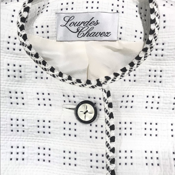 Lourdes Chavez Couture White & Black 3 Piece Designer Suit ~ Women’s 6  $1995 - Picture 11 of 13